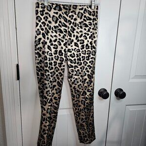 Karen Kane Lustrous Gold Satin Leopard Pants sz S